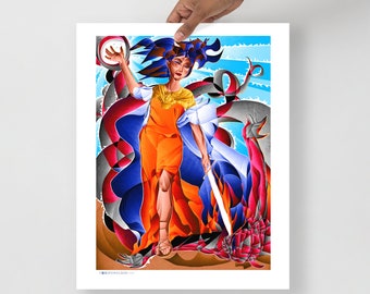 Athena Throws the Great Dragon Down - Poster