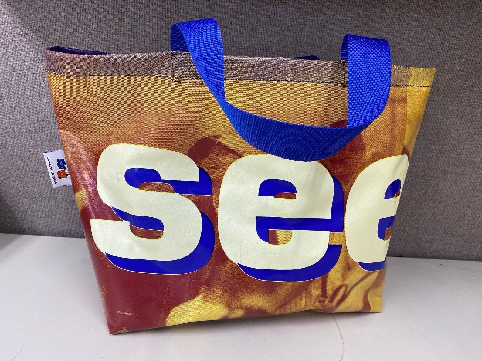 Upcycled Vinyl Shopping Bag Market Tote Etsy