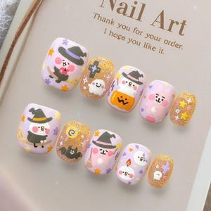 Magician Kanahera nails/Trendy Cartoon and Anime Designs/Handmade Press on Nails/Pure hand-painted nail art/Kawaii Teenage Nails