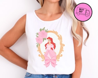 Disney Princess Ariel Tank Top Retro Disney Mermaid Princess Tank Kids Top Disney 2025 Family Matching Tank Top Disney Characters Tank Top
