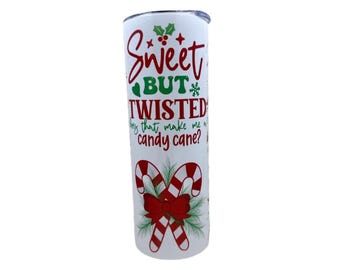 Christmas Candy Cane Tumbler: Sweet But Twisted Design, Holiday Drinkware