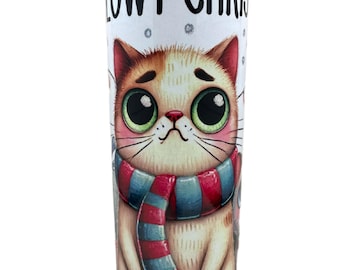 Vaso navideño con forma de gato - 590 ml (20 oz) de acero inoxidable - Regalo para amantes de los gatos