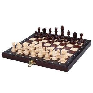 School Chess Set 11x11in, Premium Gift Chess, Handcrafted Wooden Chess Sets