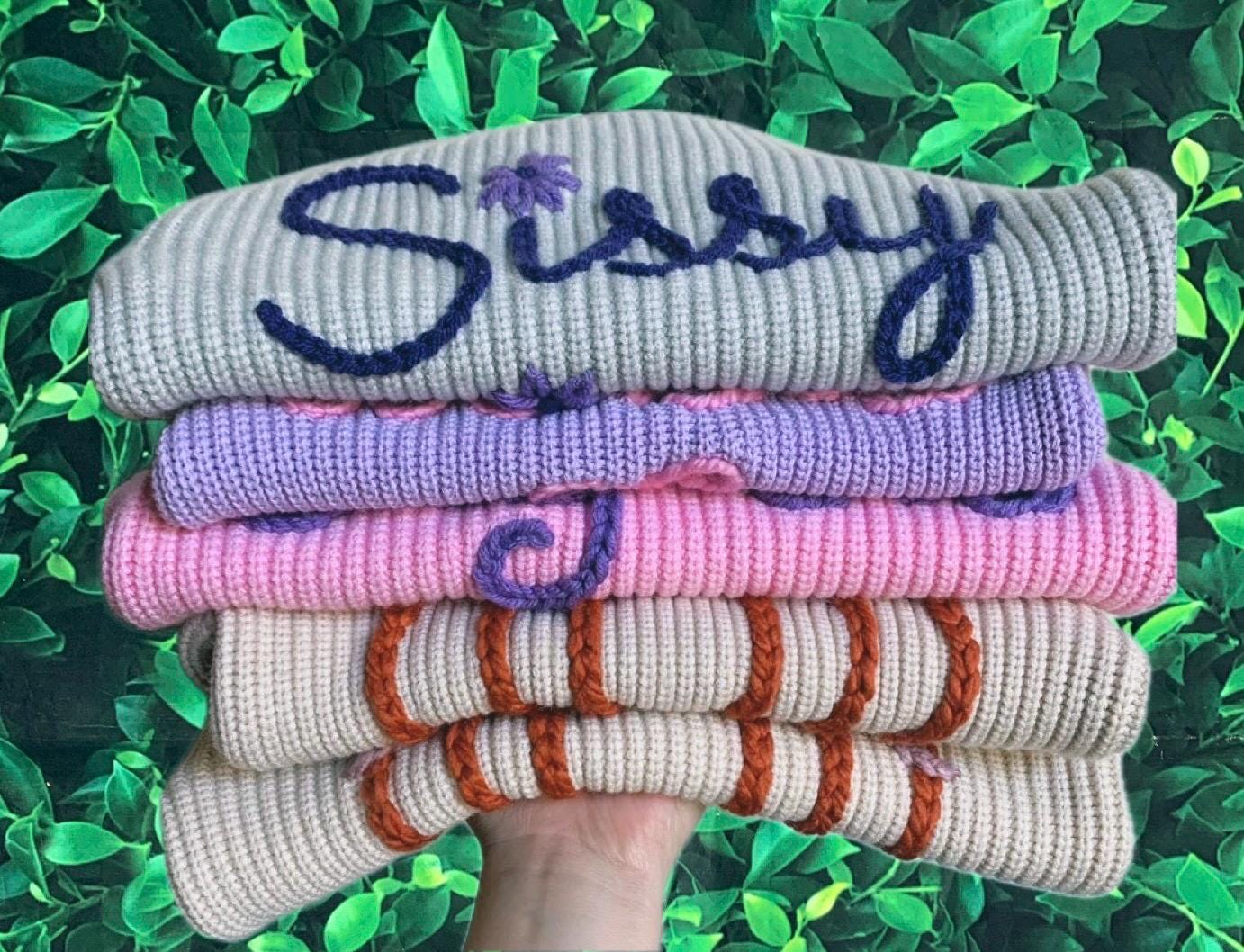 Custom Name Baby Sweater,Personalized Hand Embroidered Baby Sweaters,Unique Baby Sweater,Newborn Gift,Birthday Gift For Baby Girl Boy