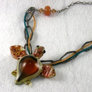 Amber turtle necklace