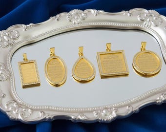 Roya Al-Kursi Pendant, 24K Gold-Plated Islamic Pave Charm Necklace, Arabic Calligraphy Jewelry, Bridal Gift