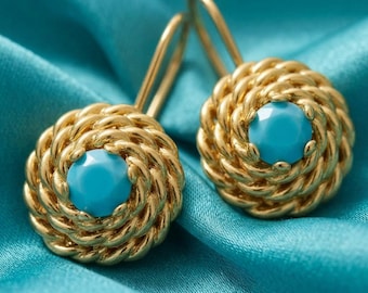 18K Gold-Plated Twisted  Drop Earrings, Heritage Jewelry, Arab Wedding & Eid Gift –  Talahi