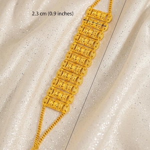 Filigree Panel Ladder Link Bracelet, Vintage 18K Gold-Plated Bridal Bracelet — Rasmeya