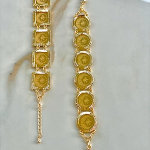 Baheya  بهية  | K Gold-Plated 21K Coin Lira Bracelet  – Arab-Inspired Jewelry - Matching Set Available – Perfect for Layering