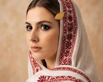 Olive Leaf Filigree 18K Gold-Plated Hair Clip, Everyday Elegant Gift , Gift for her — Zaytouna