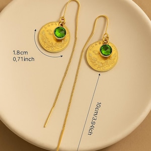 Aziza عزيزة   Gold Plated Fringe Earrings  – 18K Gold-Plated- –  Arab  Middle eastern Inspired