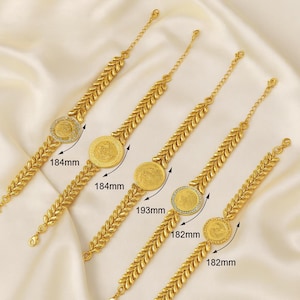 Ward– ورد | K Gold-Plated 22K Coin Bracelet  – Arab-Inspired Jewelry - Matching Set Available – Perfect for Layering