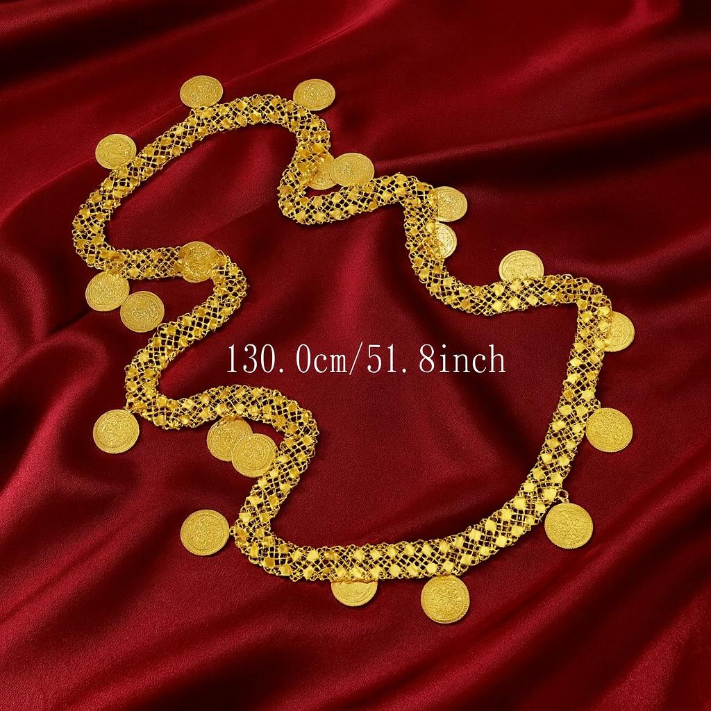 18K Gold Plated Lira Coin Arab Ottoman Kurdish Shoulder Chain Necklace ...