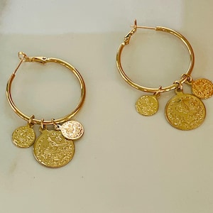 Joud جود Gold Plated Fringe Earrings   – 18K Gold-Plated- –  Arab  Inspired