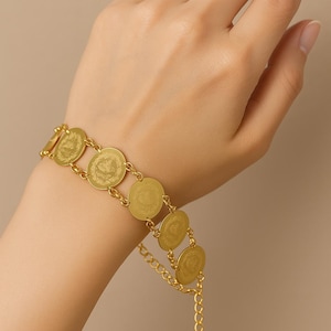 Asrar – أسرار –  Gold-Plated 21K Coin Chain –  Arab Jewelry- Matching Set Available – Perfect for Stacking