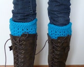 Crocheted Teal/Aqua Boot Cuffs