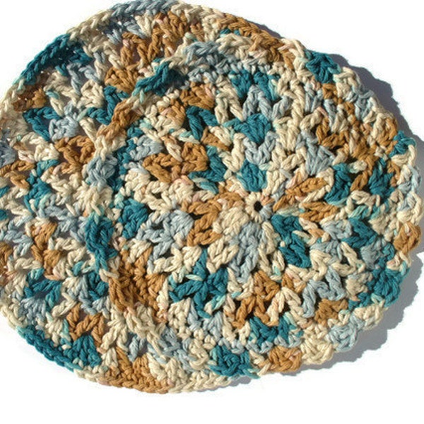 CLOSING SHOP SALE: Teal Round Dish Cloth Set