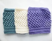 Crocheted  Boot Cuffs - Blue or Purple