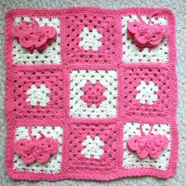 ON SALE - 3D Butterfly Doll Blanket in Pink