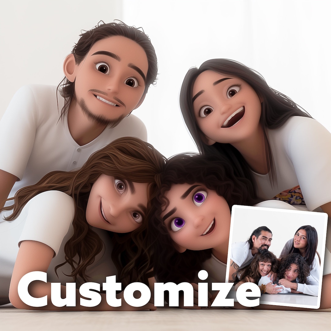 Pixar Character Portrait| Custom Cartoon Portrait From Photo | Pixar ...