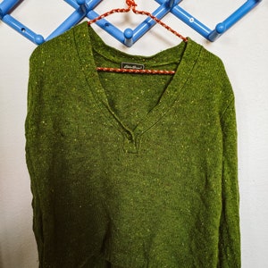 Vintage Eddie Bauer Green Retro Pullover 1990s Y2K Confetti Knit