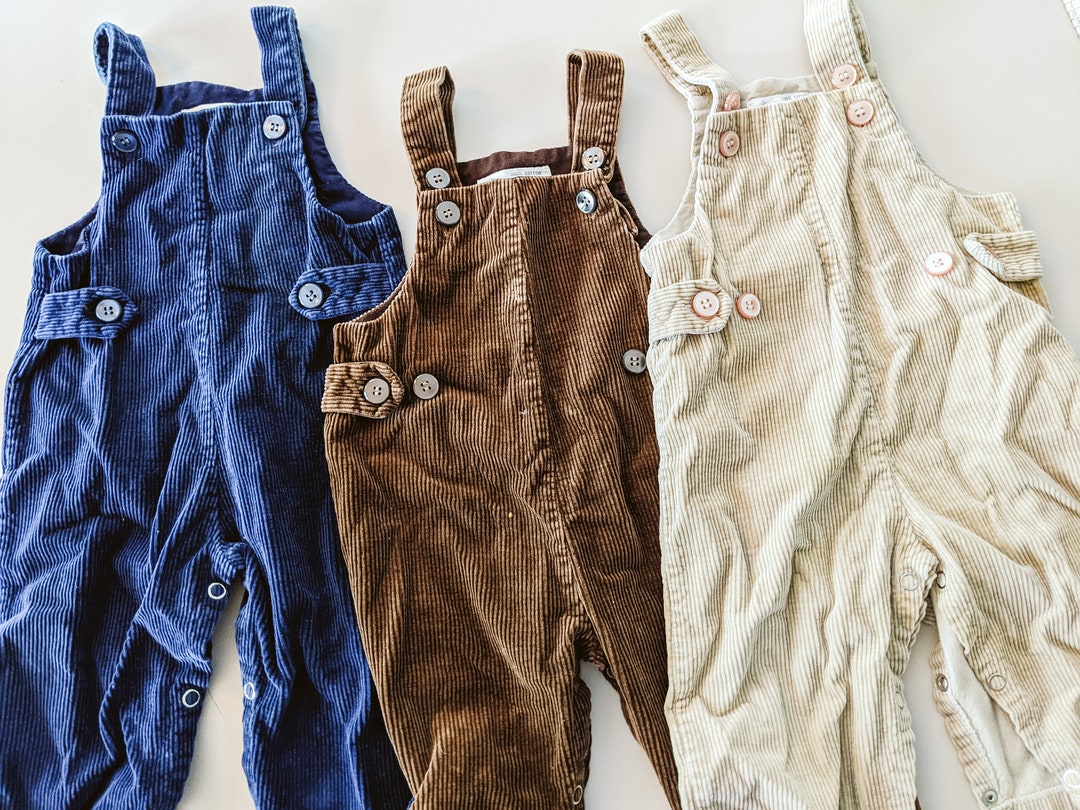 Vintage Corduroy Overalls 12 Months Baby Toddler Kids Retro Cotton