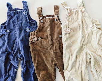 Vintage Corduroy Overalls 12 Months Baby Toddler Kids Retro Cotton Kmart, set of 3