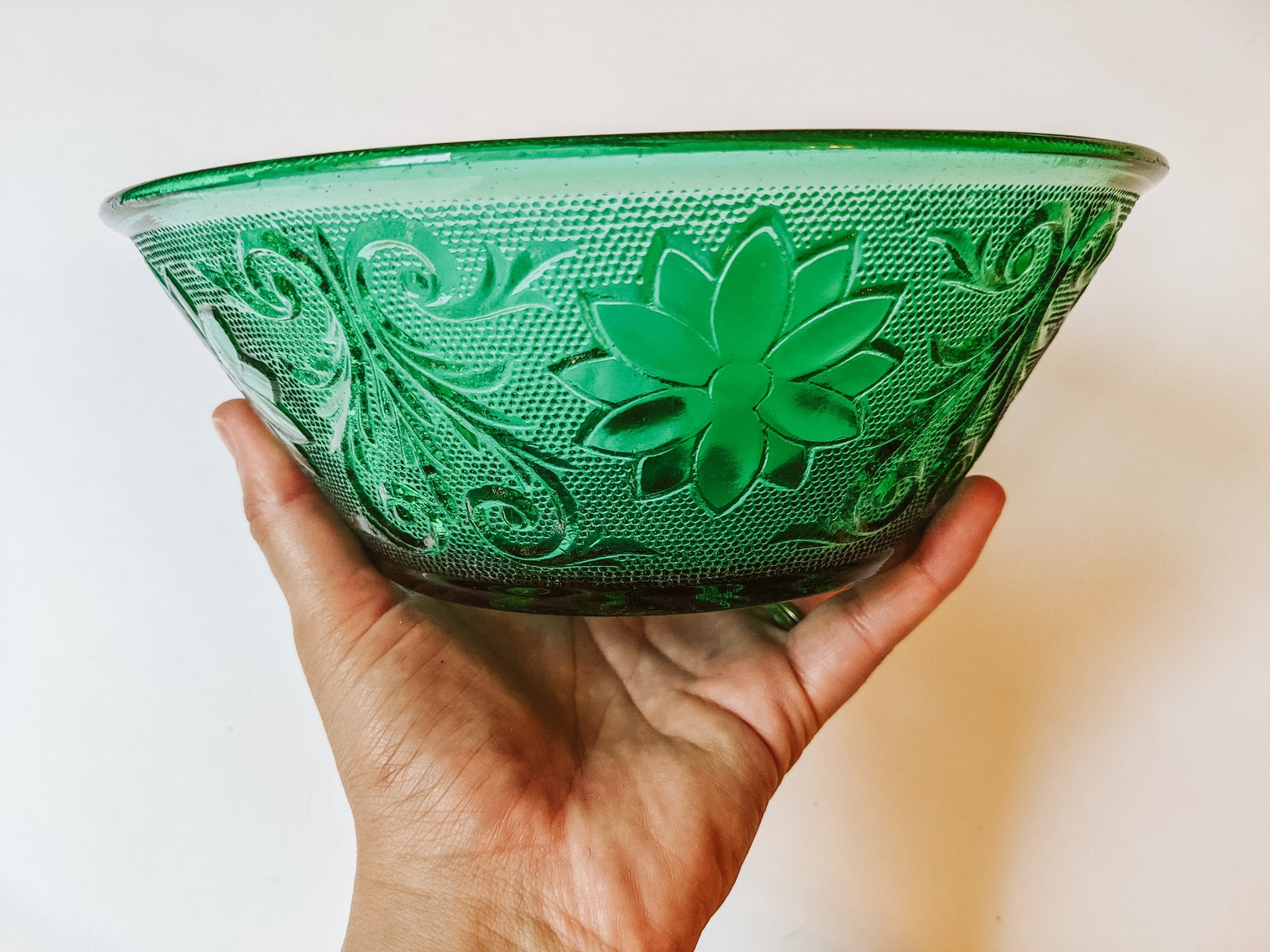 Emerald Tiara Sandwich Glass Serving Bowl Etsy
