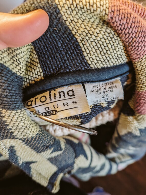 Vintage Flag Cardigan Collared Sweater Knit Stars… - image 4