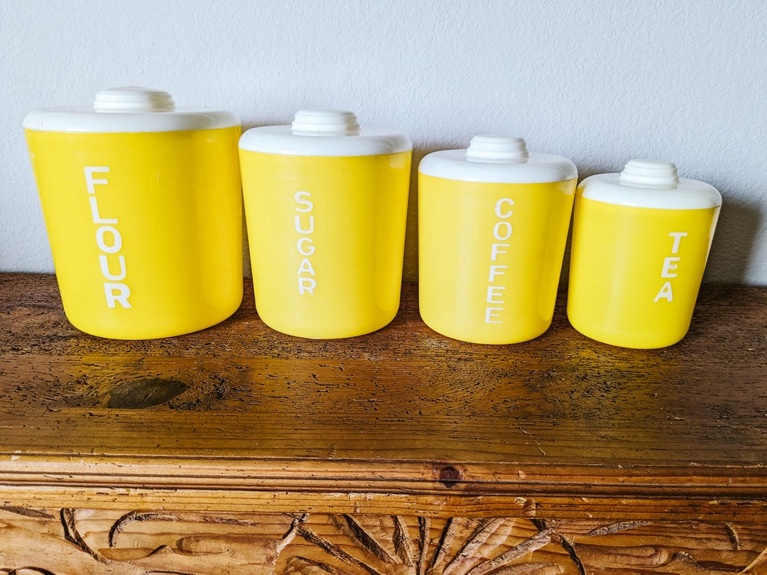 Vintage Loma Plastics Flour Sugar Coffee Tea Canisters Pantry Etsy