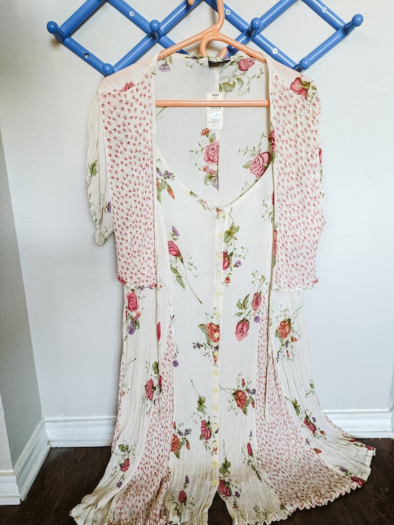 1990s Vintage Dress Herstyle Y2K Floral Retro Tie 