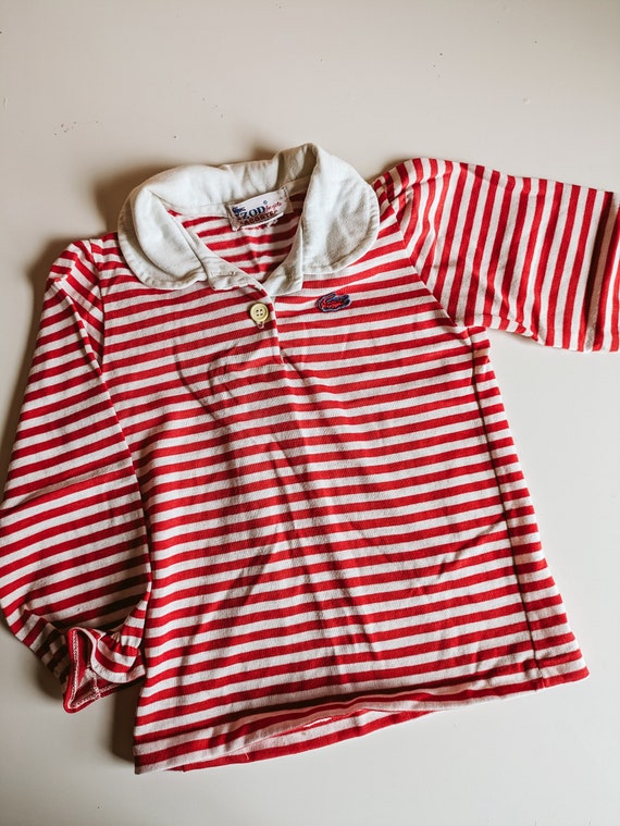 Vintage Kids Lacoste Izod Top Striped Preppy Pete… - image 1
