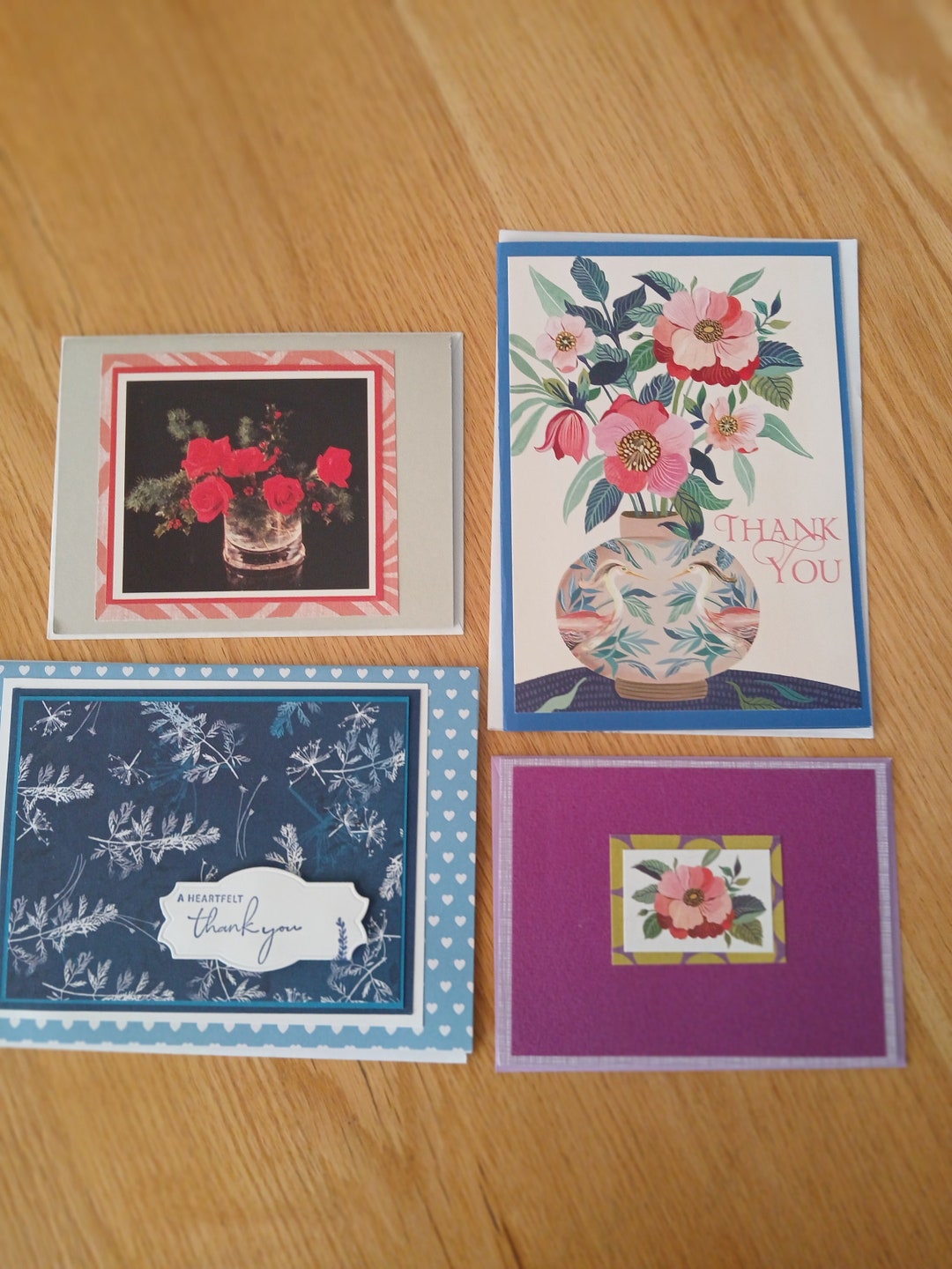 5 Recycled Handmade Thank You Cards. - Etsy
