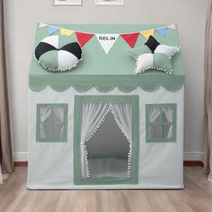 Kids Tent, Playhouse Tent, Natural Canvas Tepee, Indoor Outdoor, Kids Play Tent, Room Decor, Gift for Kids, Montessori House,Playhouse Set