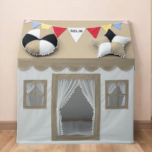 Kinderzelt, Spielhauszelt, Natursegeltuch Tipi, Indoor Outdoor, Kinderspielzelt, Raumdekor, Geschenk für Kinder, Montessori Haus, Spielhausset