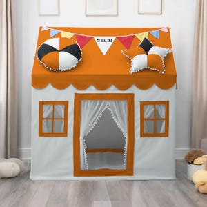 Kinderzelt, Spielhauszelt, Natursegeltuch Tipi, Indoor Outdoor, Kinderspielzelt, Raumdekor, Geschenk für Kinder, Montessori Haus, Spielhausset