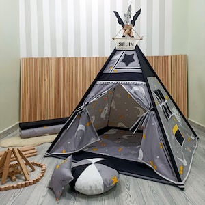 Boho Kids Tent, indoor Play Tent, Kids Tent, Canvas Tent For Kids, Natural Play Teepee, Nursery Tent, Children Teepee, Boys & Girls Room