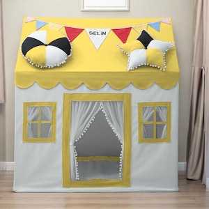 Kids Tent, Playhouse Tent, Natural Canvas Tepee, Indoor Outdoor, Kids Play Tent, Room Decor, Gift for Kids, Montessori House,Playhouse Set