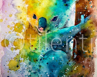 BABY KOALA • watercolor painting • 19x27cm • 7.5x10.5 inches • original painting