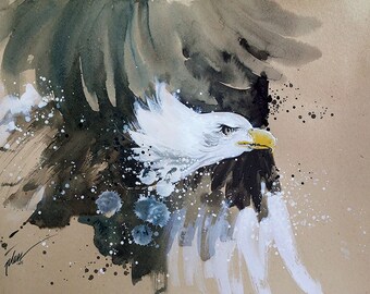 Eagle 2 • watercolour with gouache • art print