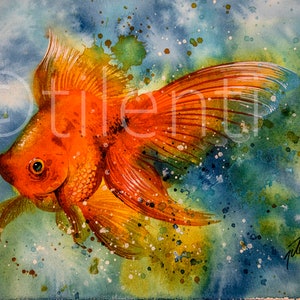 GOLDFISH • watercolor painting • A4 • A3 • art print