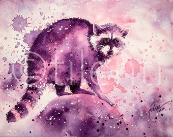 RACCOON • watercolor painting • A4 • A3 • art print