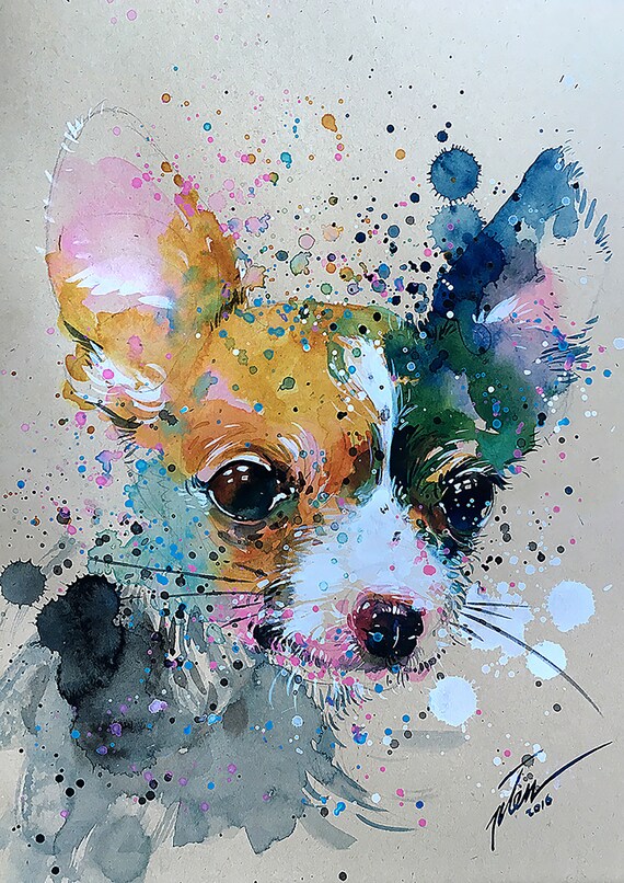2 Piece Chihuahua PJ Set - Watercolor 2 Piece Chihuahua PJ Set - Watercolor
