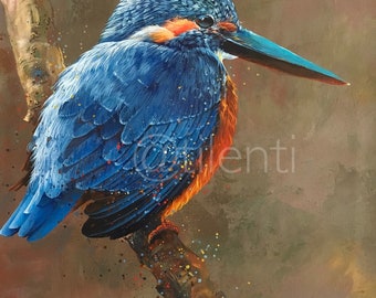 Kingfisher • mixed medium on canvas • 45 x 45 cm • original painting