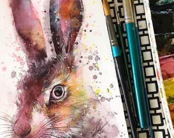 Rabbit • watercolour painting • art print