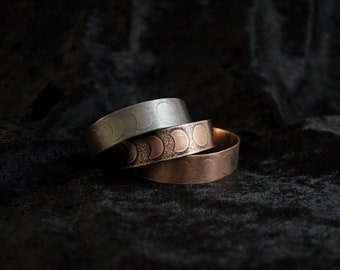 Handgefertigtes Kupfer Mond Armreif: Einstellbar Unisex Schmuck