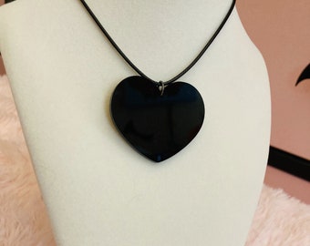 Acrylic Heart Necklace // Pastel Goth Jewelry