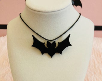 Acrylic Bat Necklace - Style 4 // Pastel Goth Jewelry
