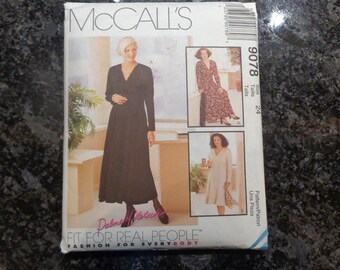 Sewing Pattern Women McCalls Maxi 9078 Size 14 Supply Slim Craft Summer Set of Two Semi Fitted Dresses Day Fashion