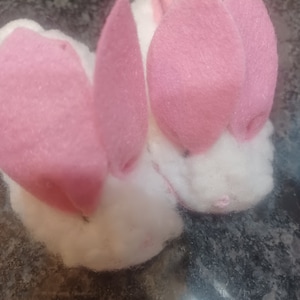Vintage pink and white bunny slippers for 18&quot; doll.